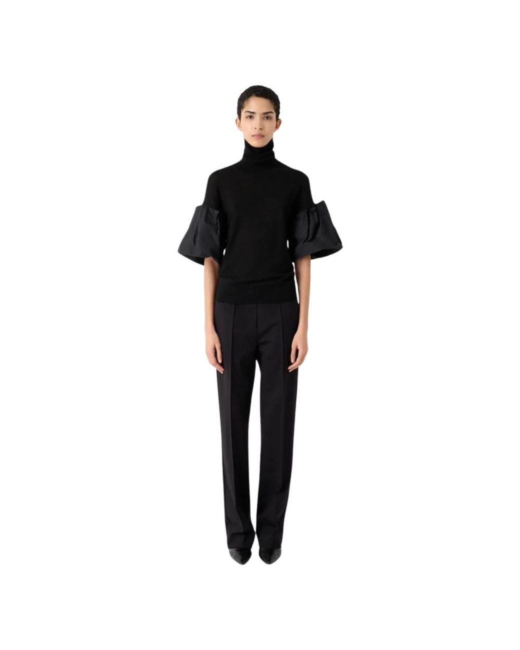 MEIMEIJ Black Straight Trousers