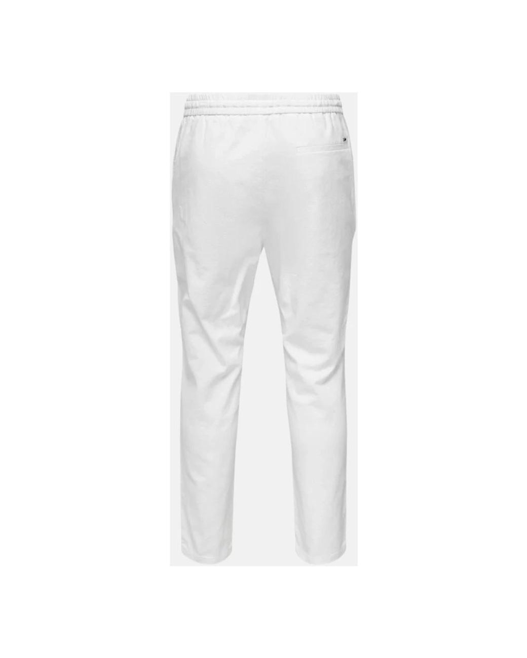 Only & Sons White Cropped Trousers for men