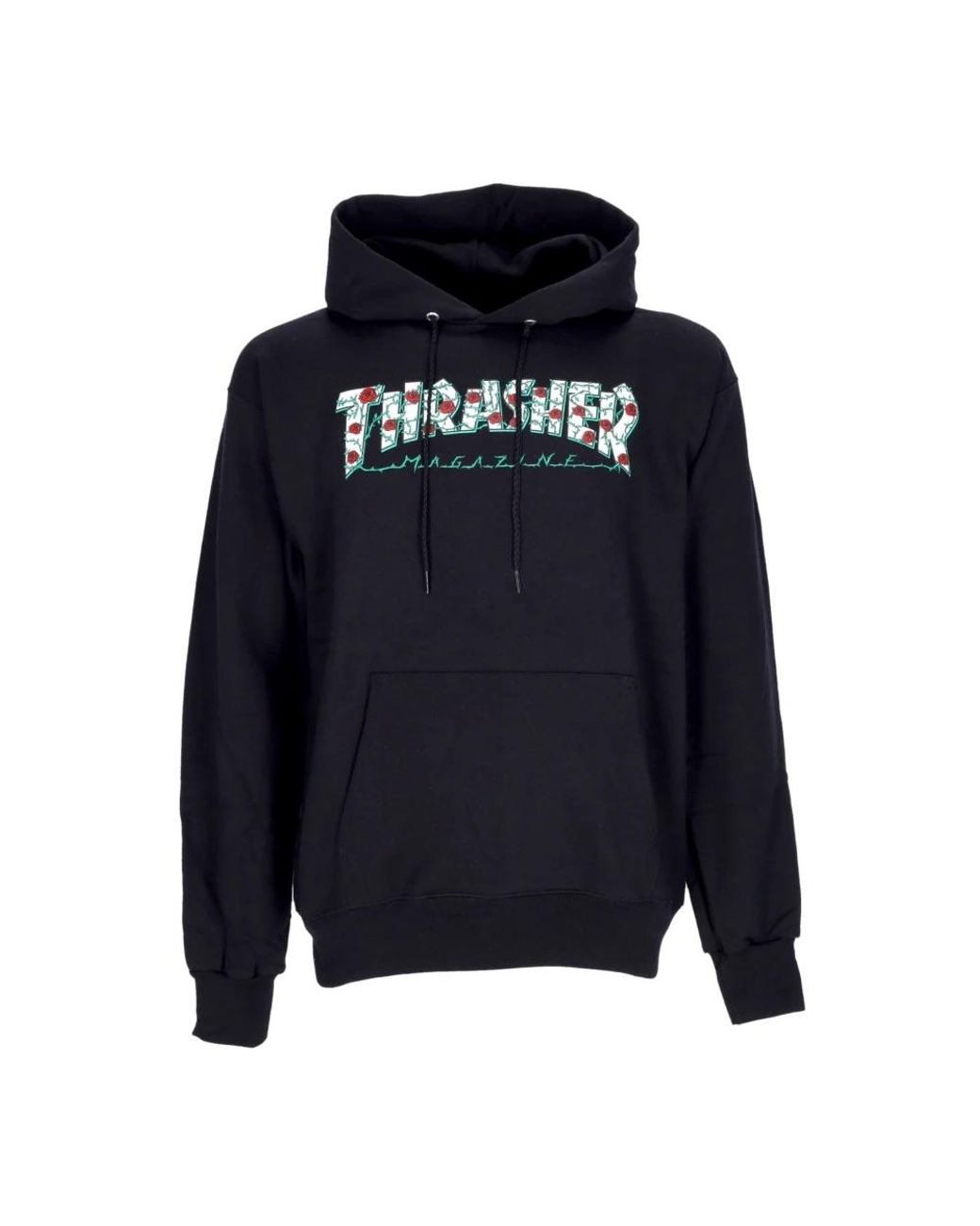 Thrasher Hoodies & Sweatvesten ,Zwart ,Katoen Zwarte Roses Hoodie Langemouw in het Blue