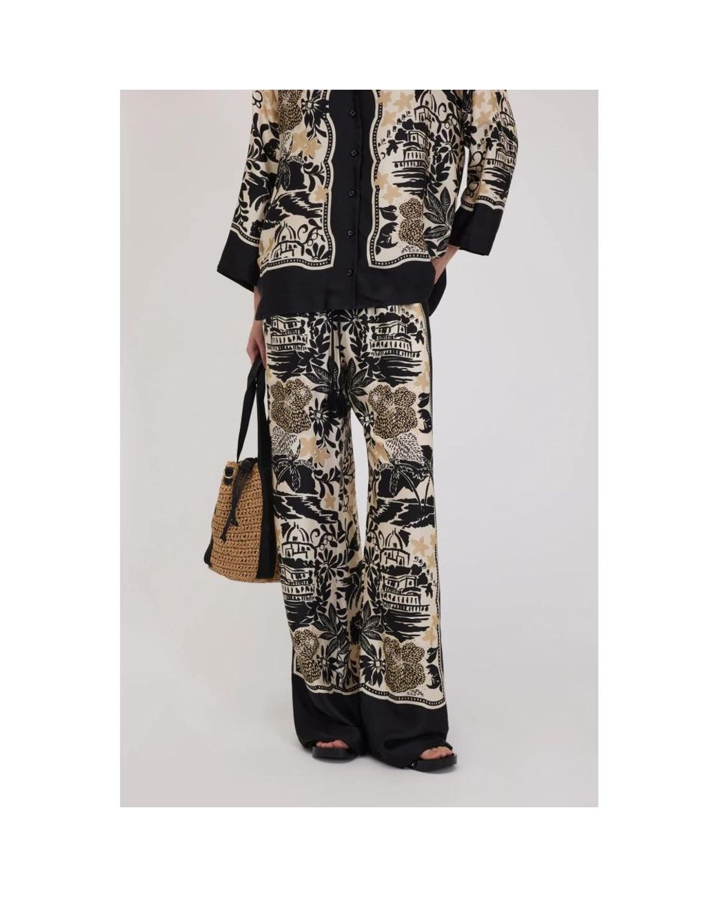 Ermanno Scervino Black Wide Trousers