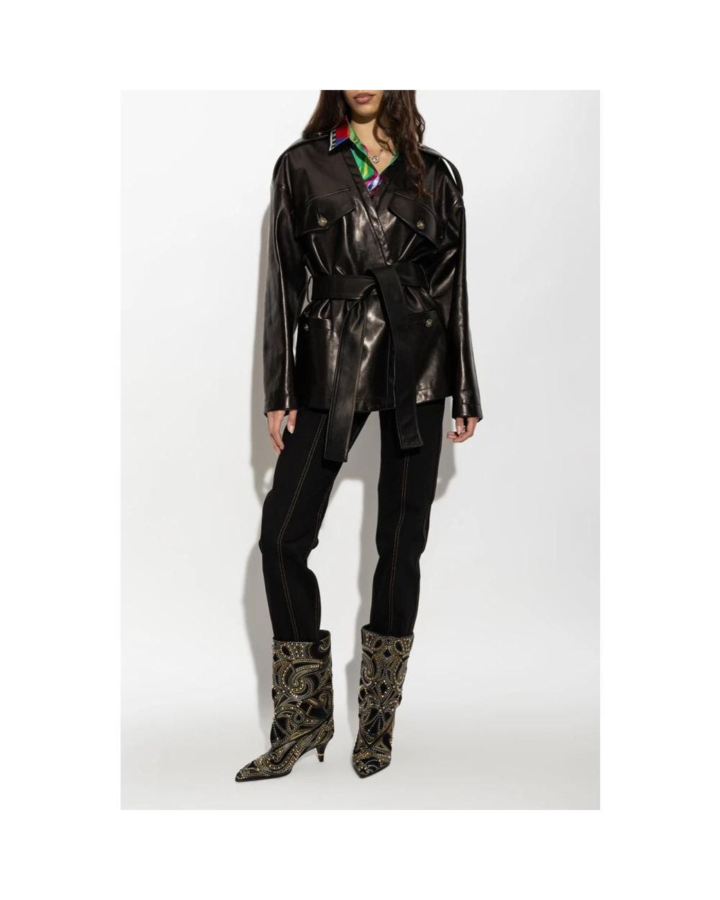 Versace Black Leather Jackets