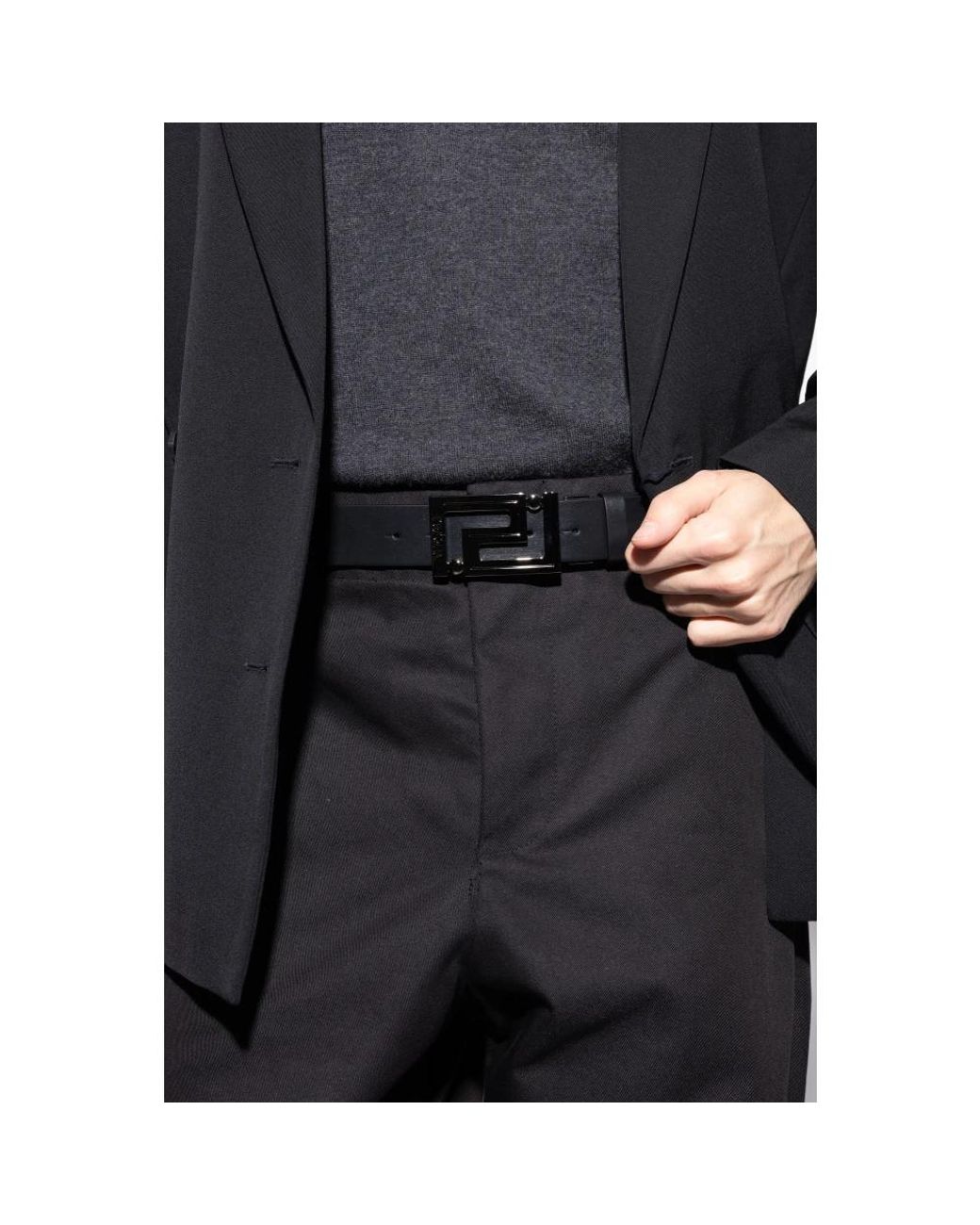 Belts Versace pour homme en coloris Black