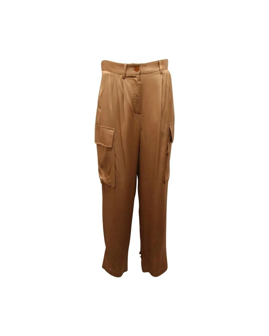 ViCOLO Satin Cargo Broek Made in het Brown