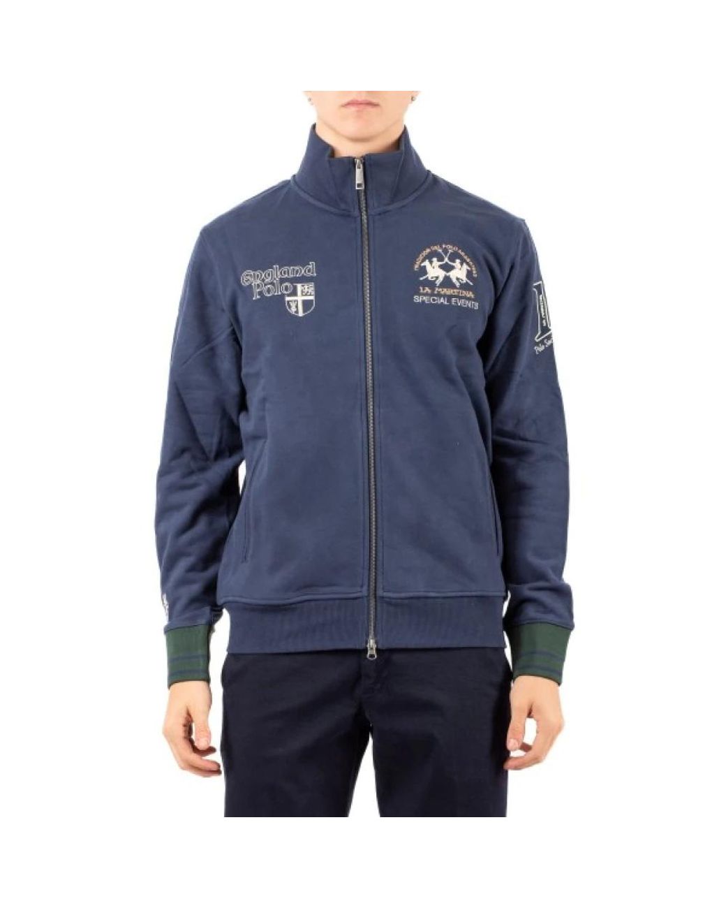 La Martina Blue Zip-Throughs for men