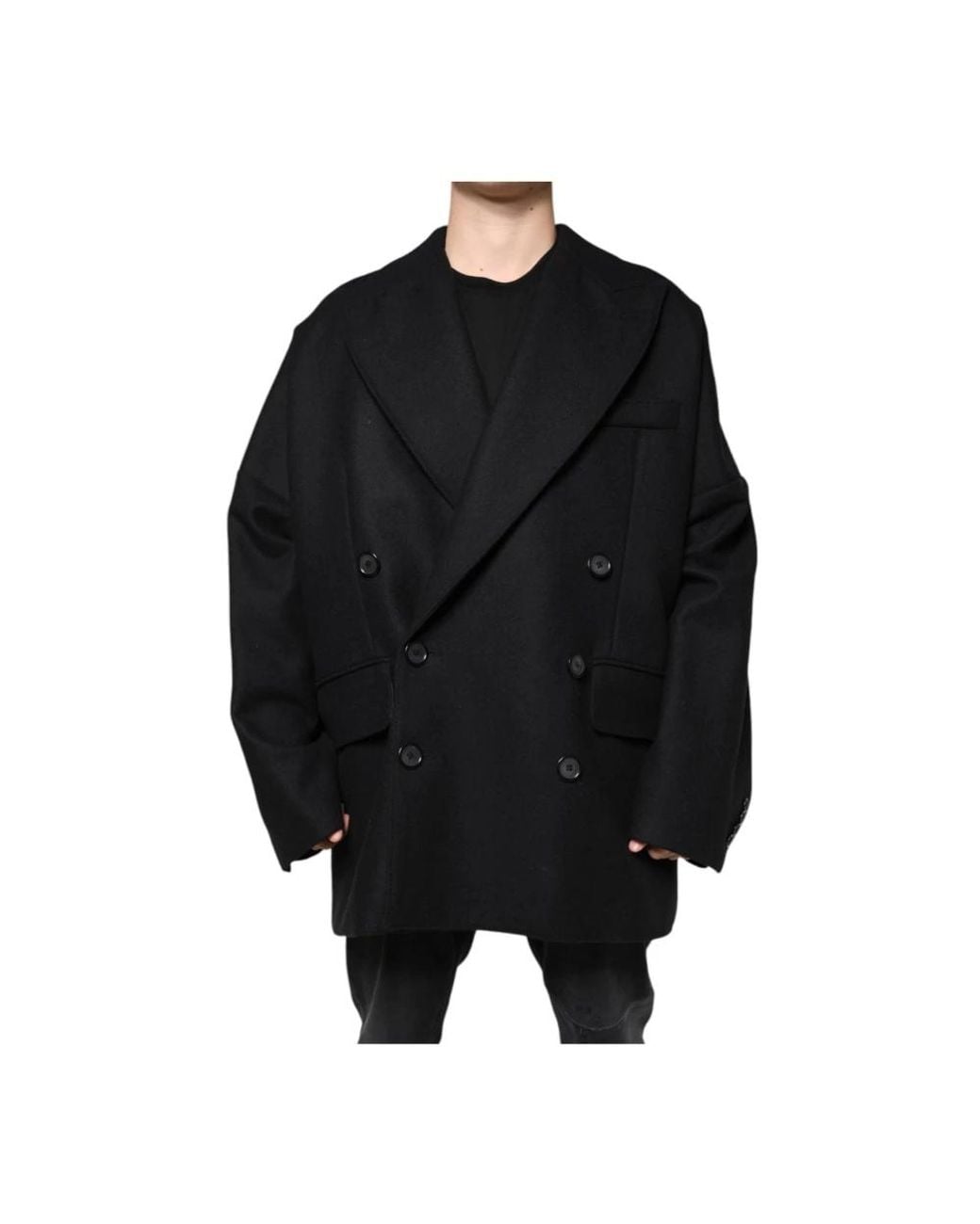 Dolce & Gabbana Black Double-Breasted Coats for men