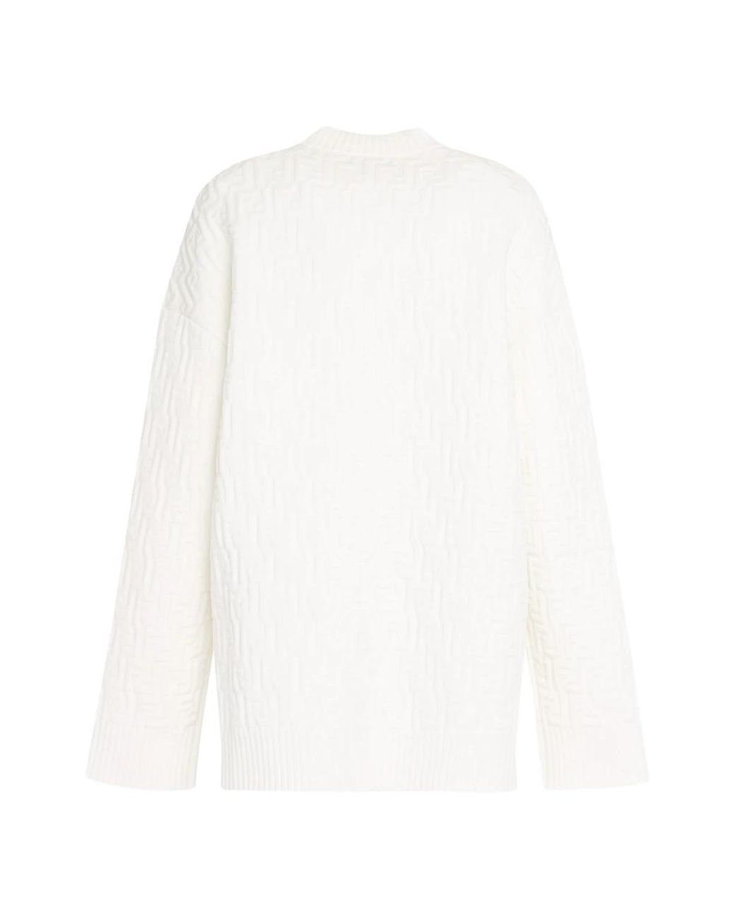 Fendi White Round-Neck Knitwear