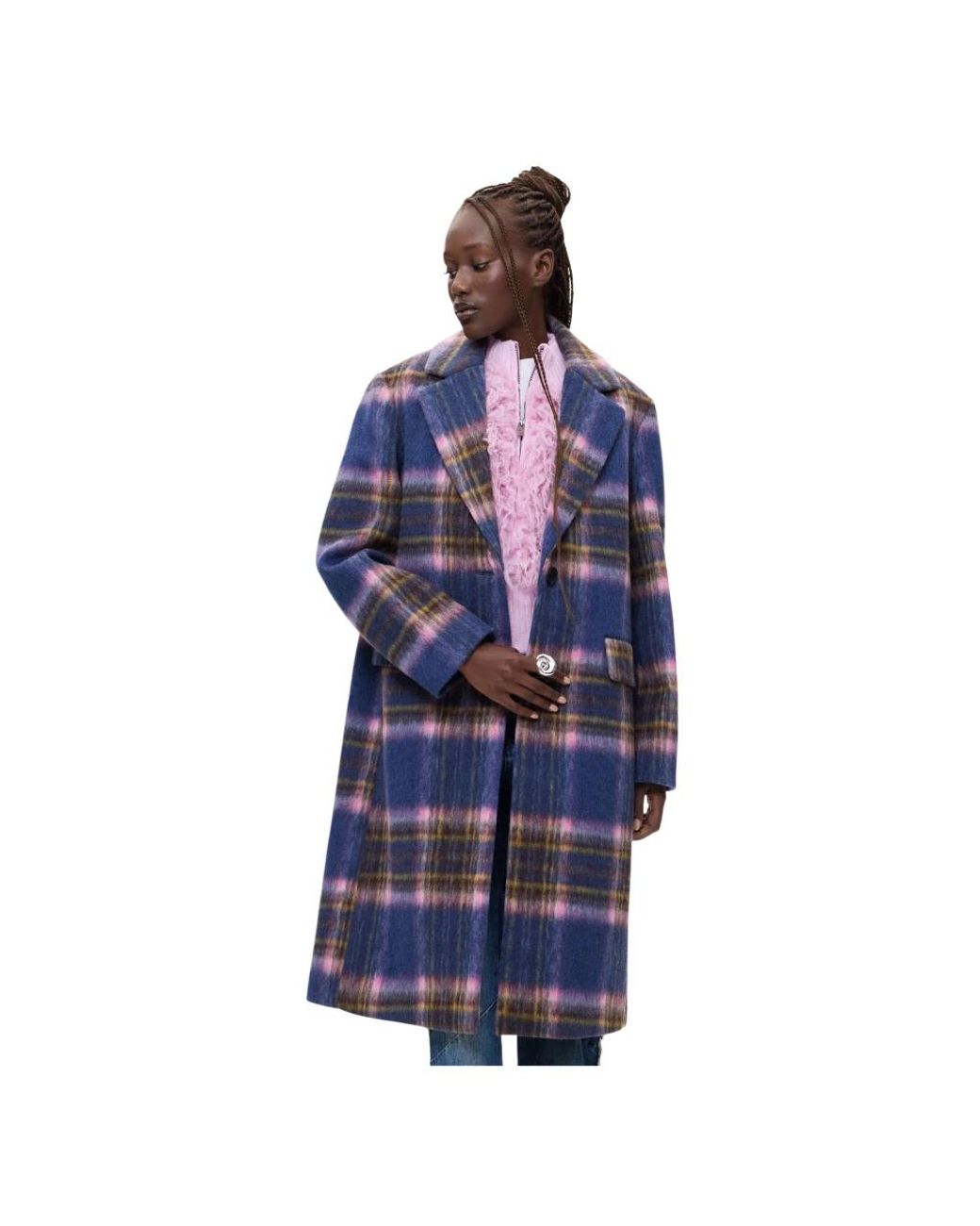 Desigual Blue Single-Breasted Coats