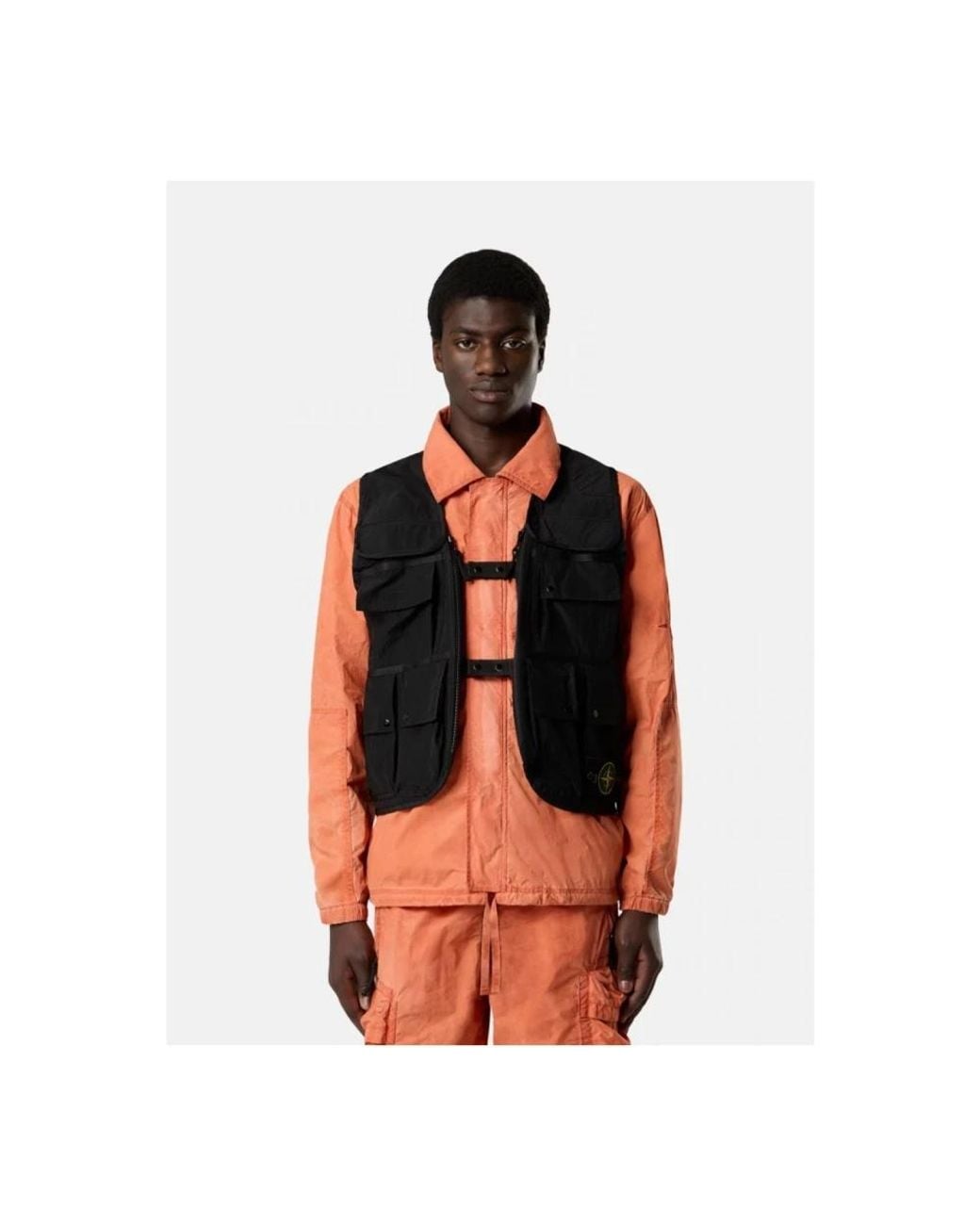 Vests Stone Island de hombre de color Black