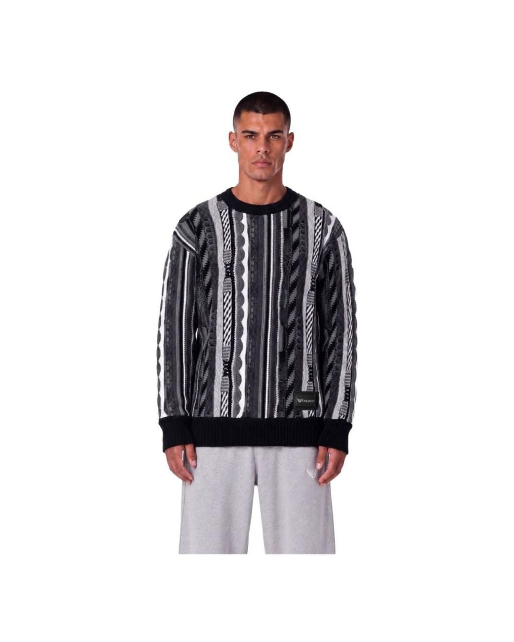 carlo colucci Black Round-Neck Knitwear for men
