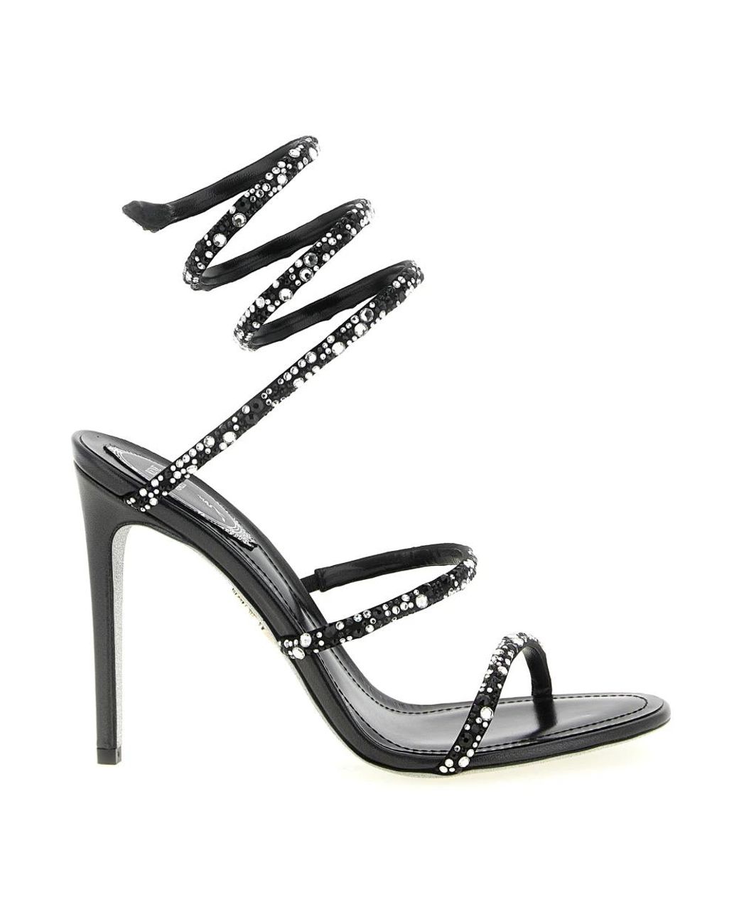 Rene Caovilla Black High Heel Sandals