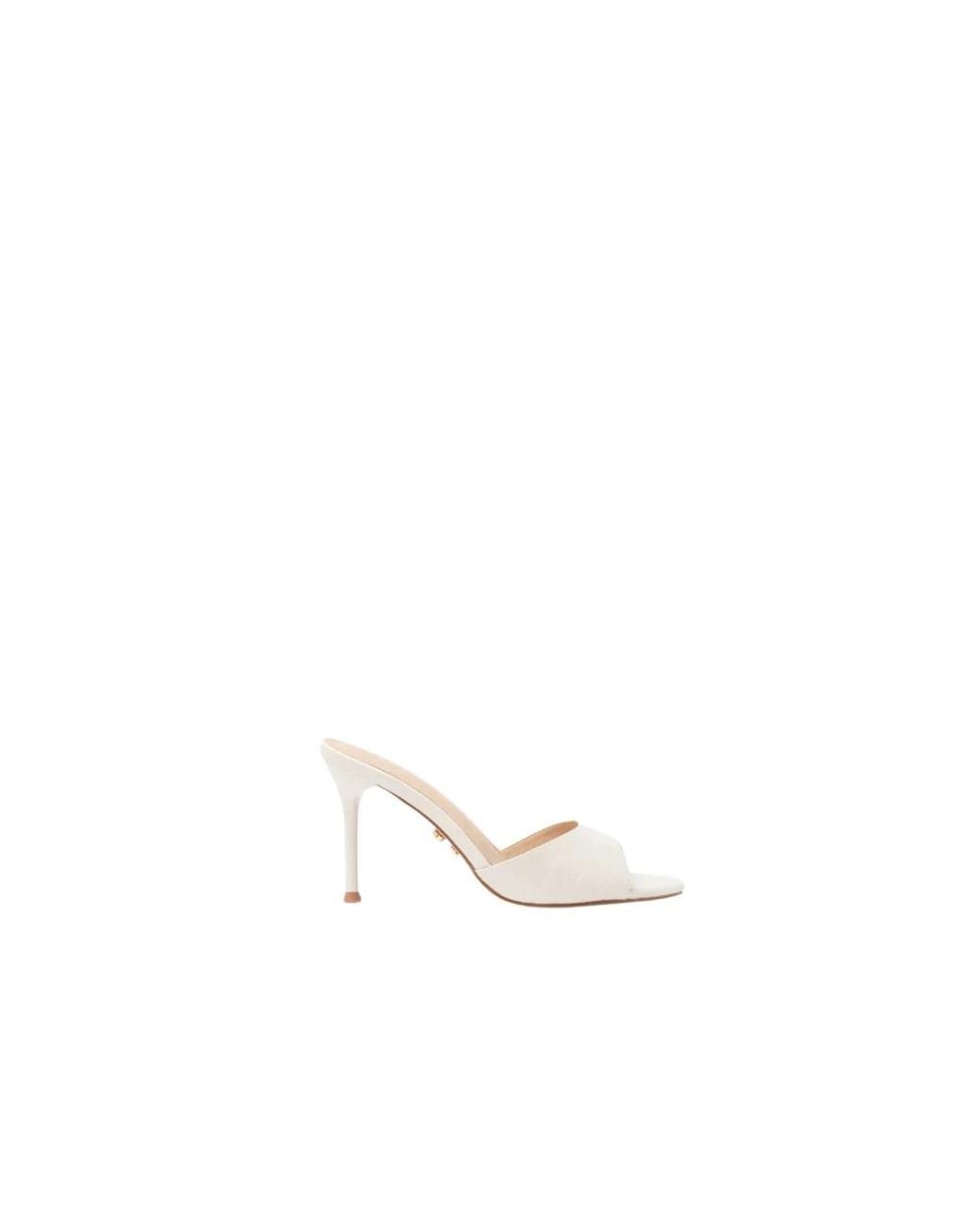 Twentyfourhaitch White Heeled Mules