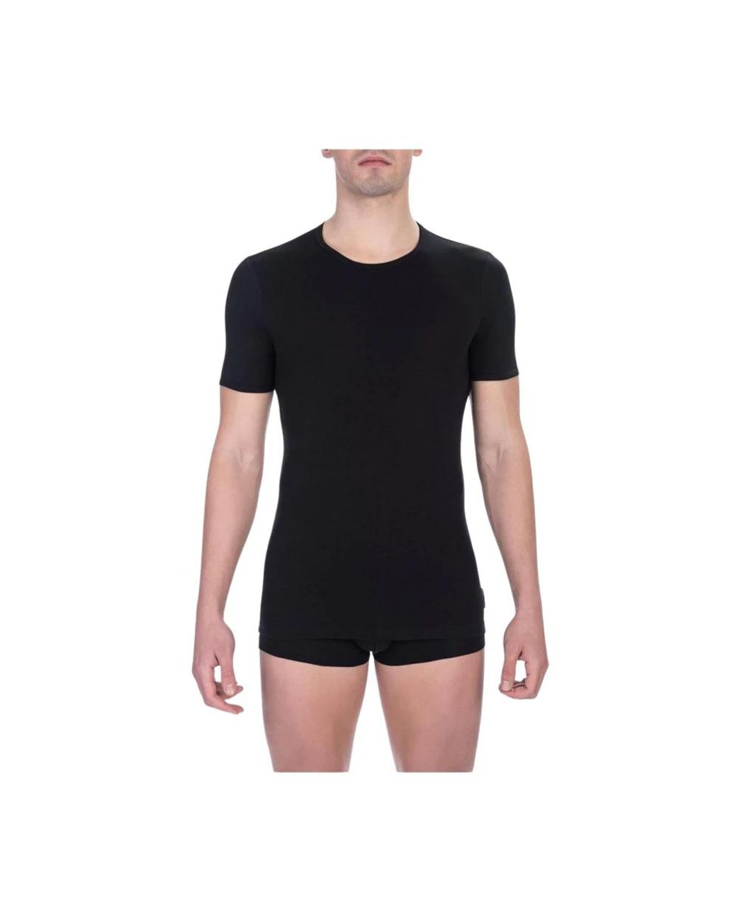 Bikkembergs Ondergoed ,Zwart ,Katoen Zwarte Katoenen Crew Neck T-Shirt in het Black voor heren