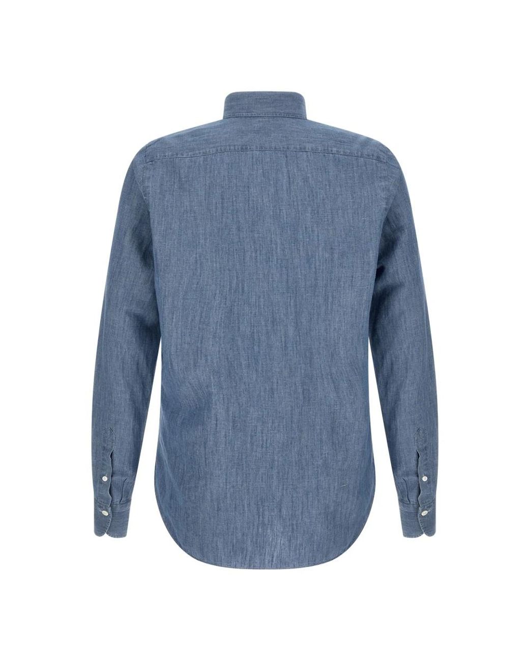 Finamore 1925 Blue Denim Shirts for men