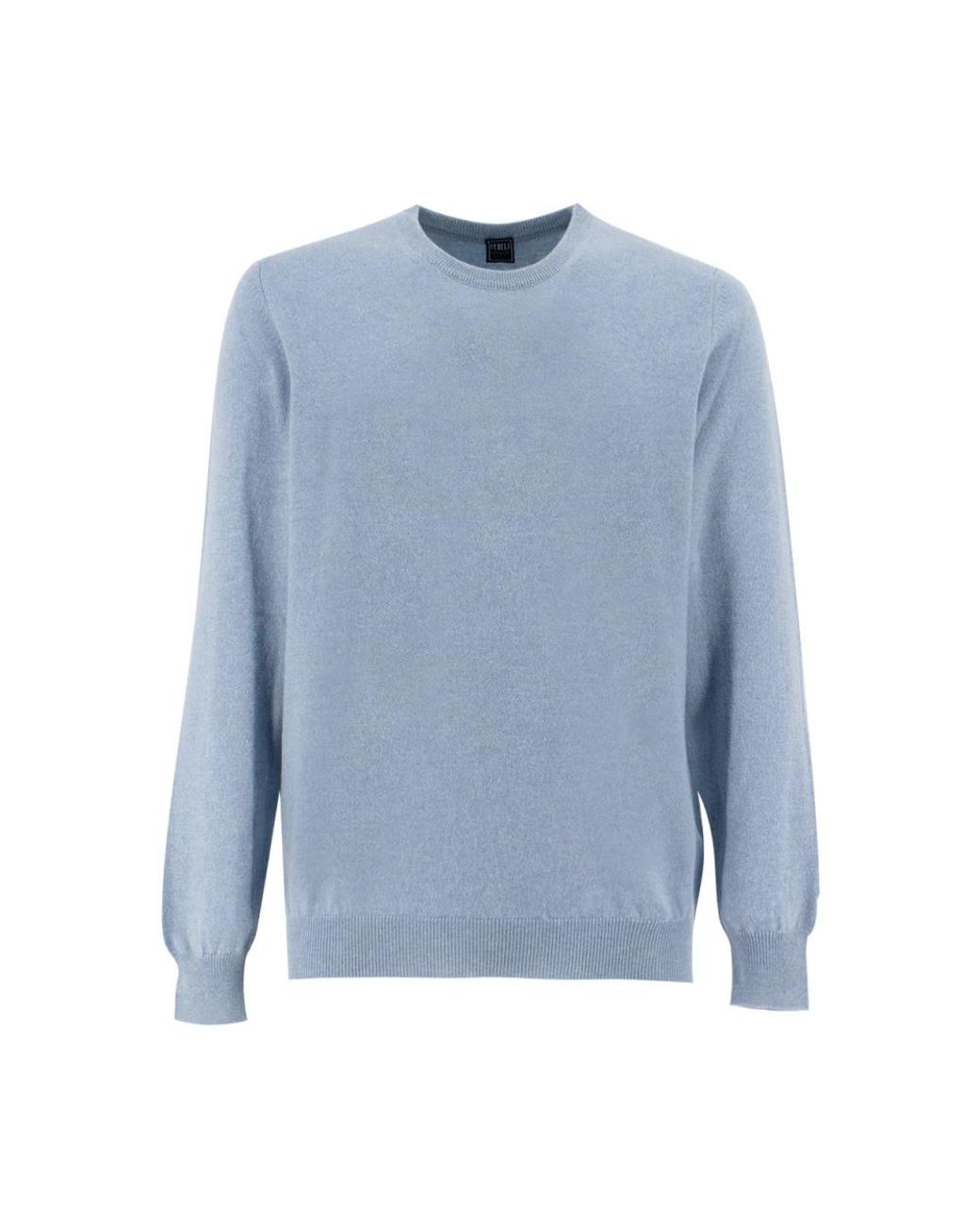 Fedeli Kasjmier Crew Neck Slim Fit Sweater in het Blue voor heren