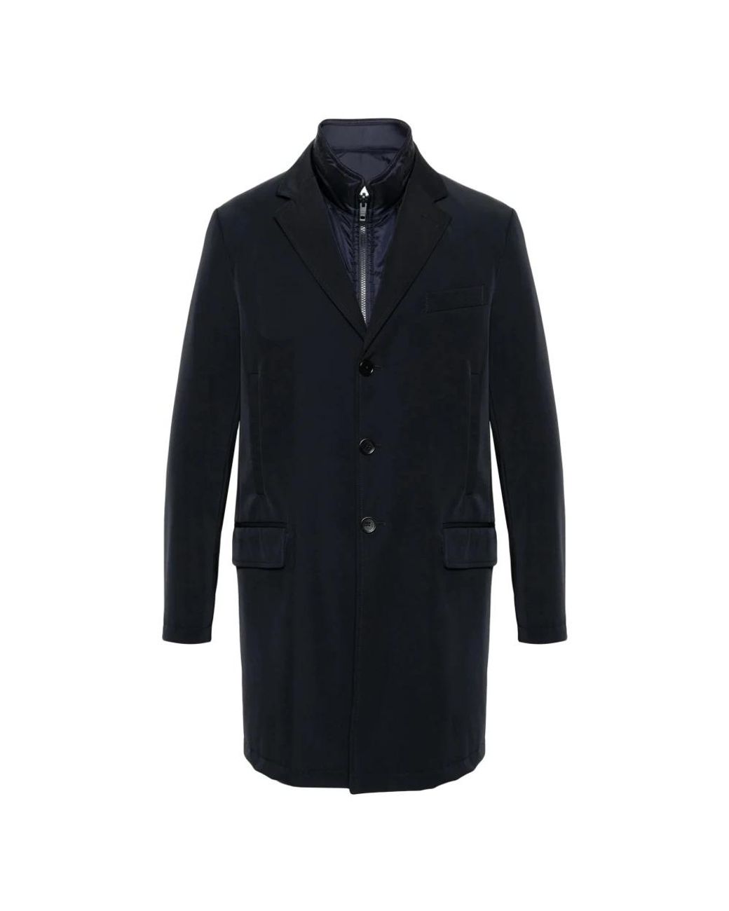 Fay Blue Single-Breasted Coats for men
