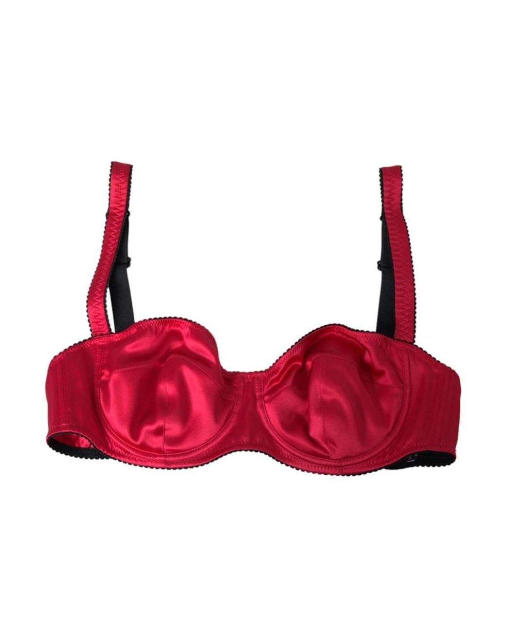 Dolce & Gabbana Ondergoed ,Rood ,Satijn Satijnen Slip Met Bloemenprint in het Red