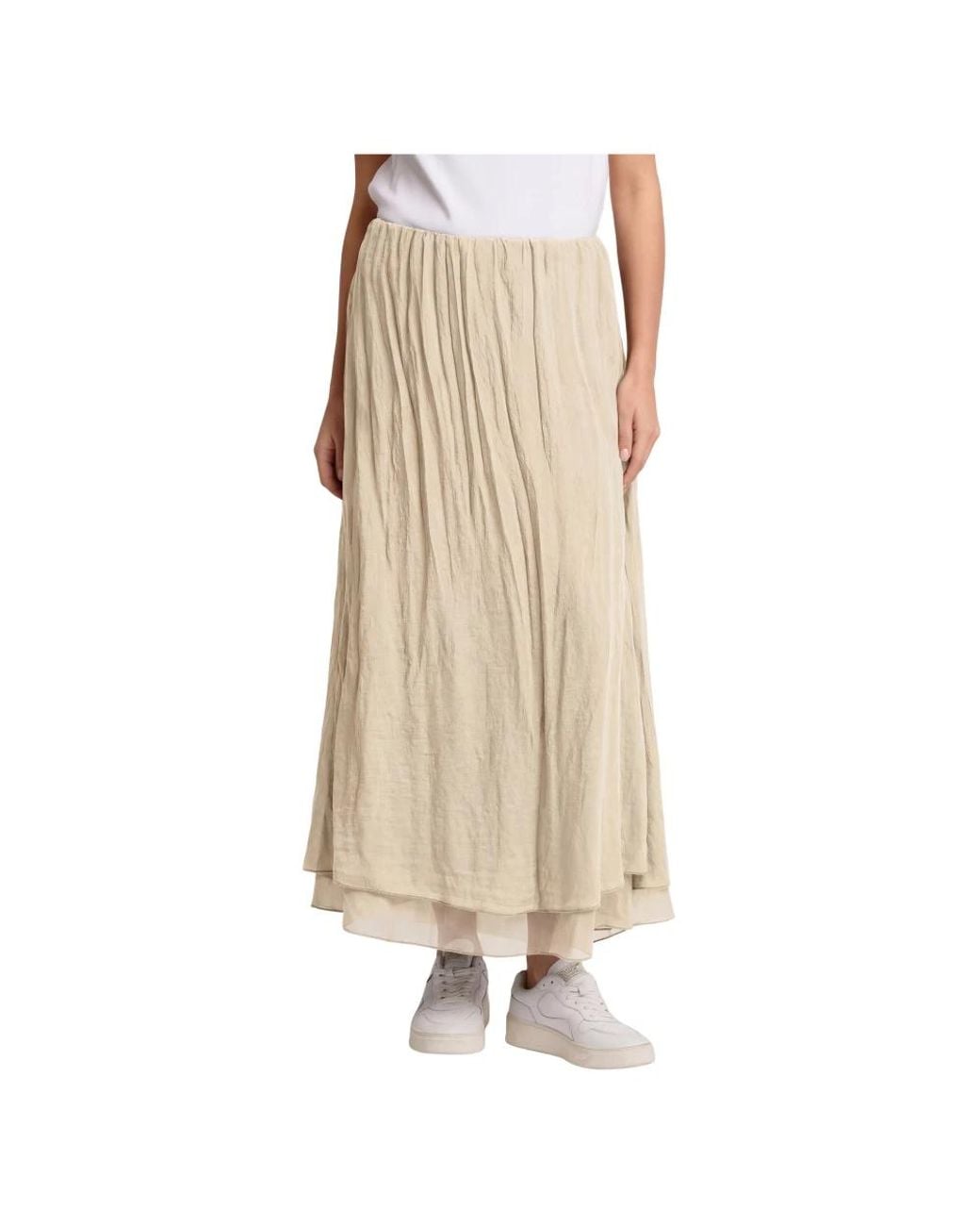 Kocca Stijlvolle Gevormde Crinkle Rok in het Natural