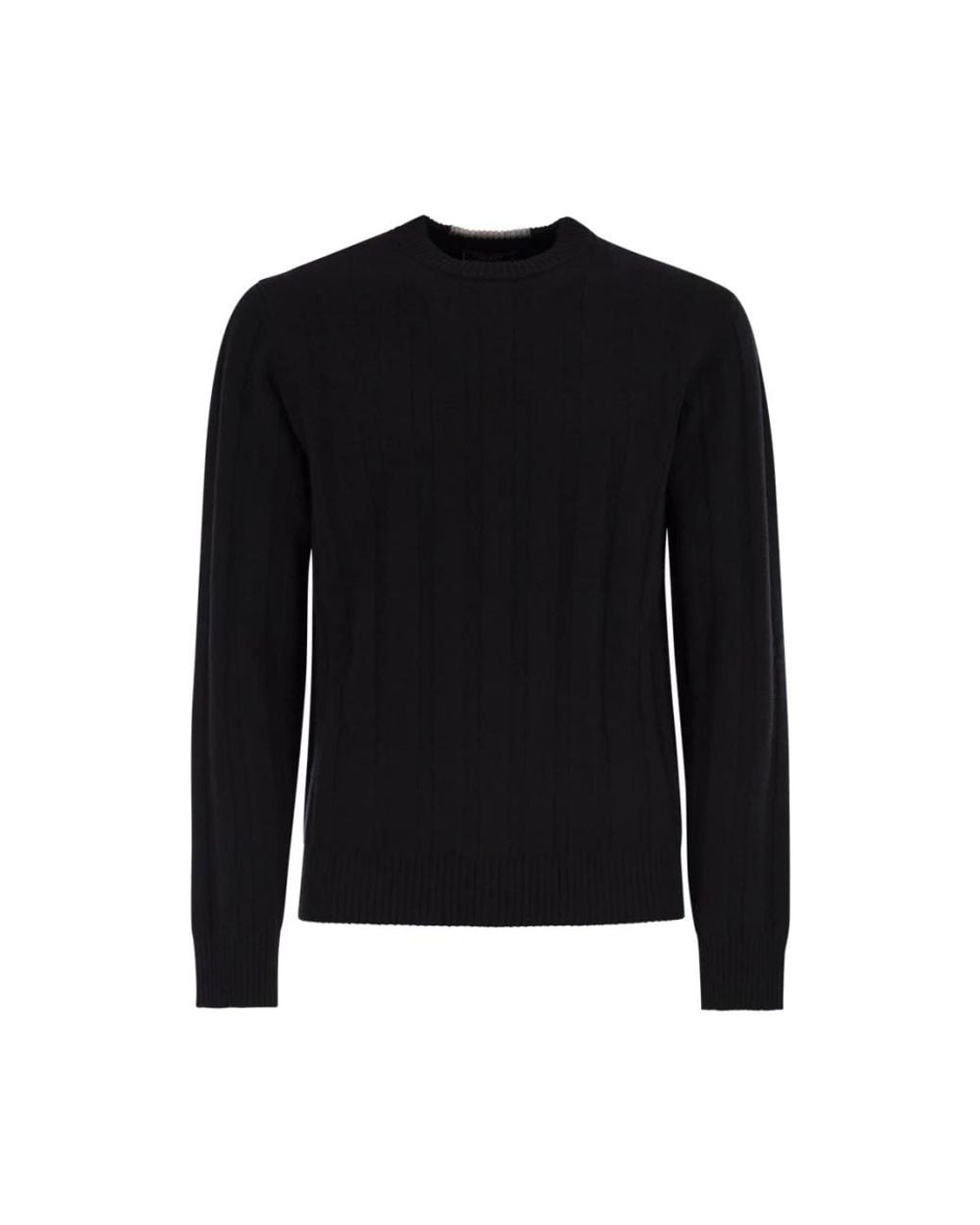 Peserico Black Round-Neck Knitwear for men
