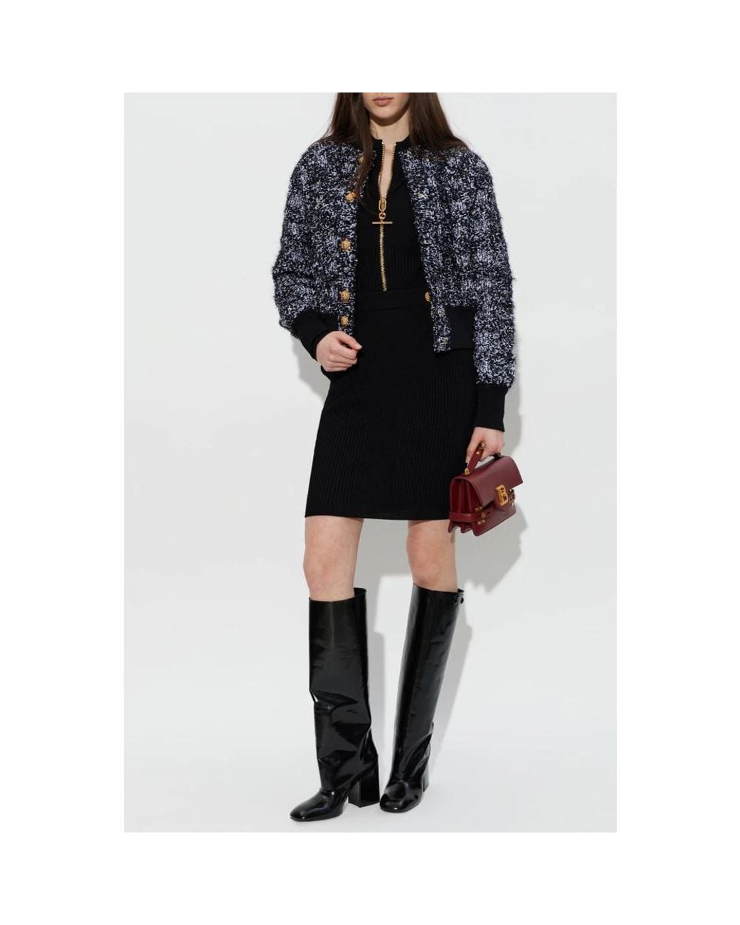 Tweed Jackets Balmain en coloris Blue