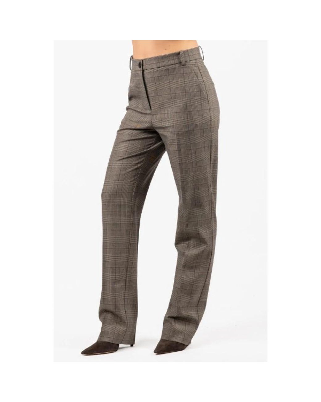 Pinko Gray Straight Trousers