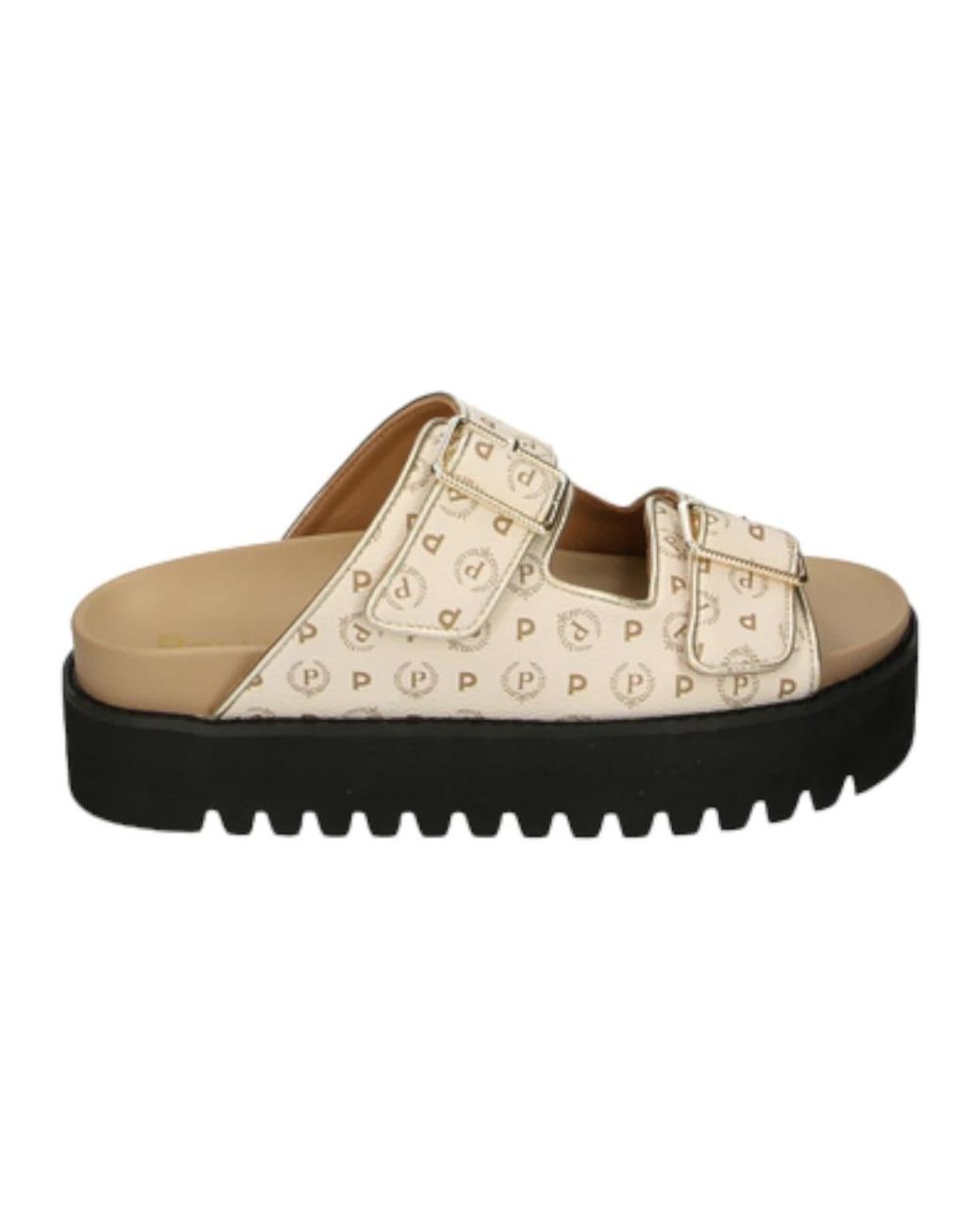 Pollini Schoenen ,Leer Synthetisch Leren Slippers in het Natural