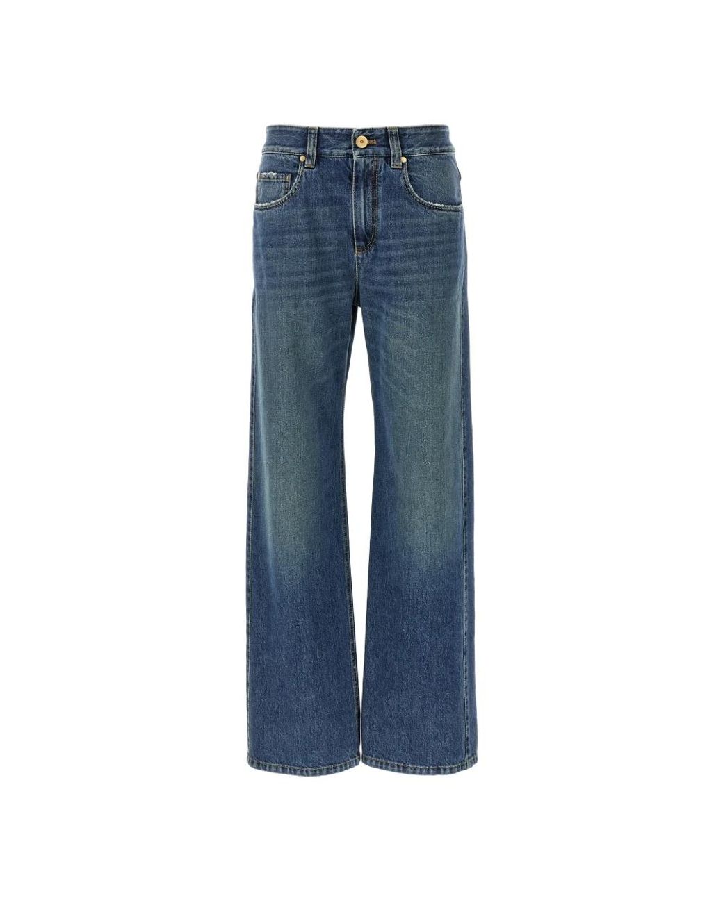 Brunello Cucinelli Jeans ,Blauw ,Katoen Contemporary Loose Broeken in het Blue