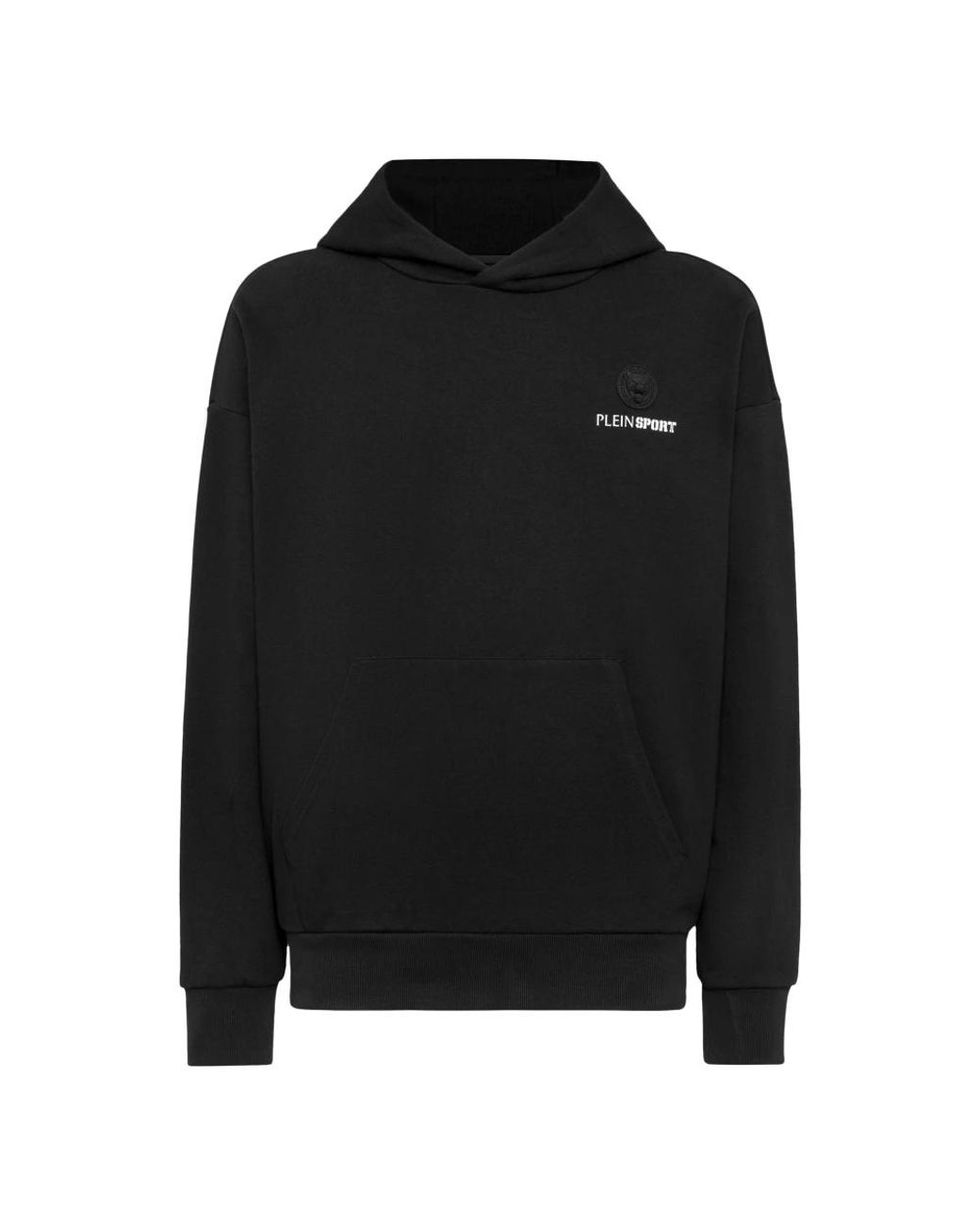 Philipp Plein Fitness ,Zwart ,Katoen Oversize Hoodie Sweatshirt Ls Scratch in het Black voor heren