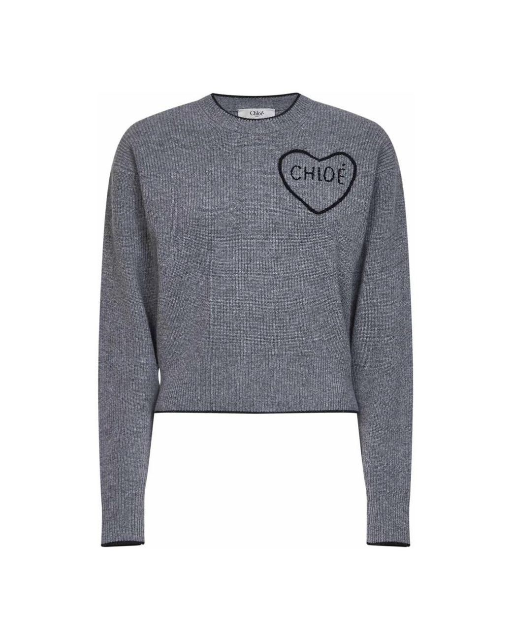 Chloé Gray Round-Neck Knitwear