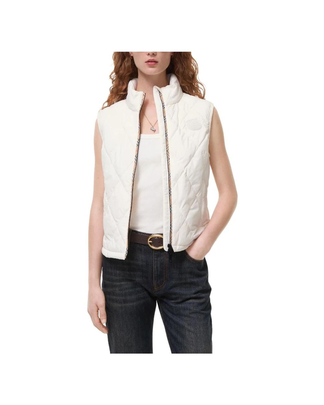 Vests Burberry de color White