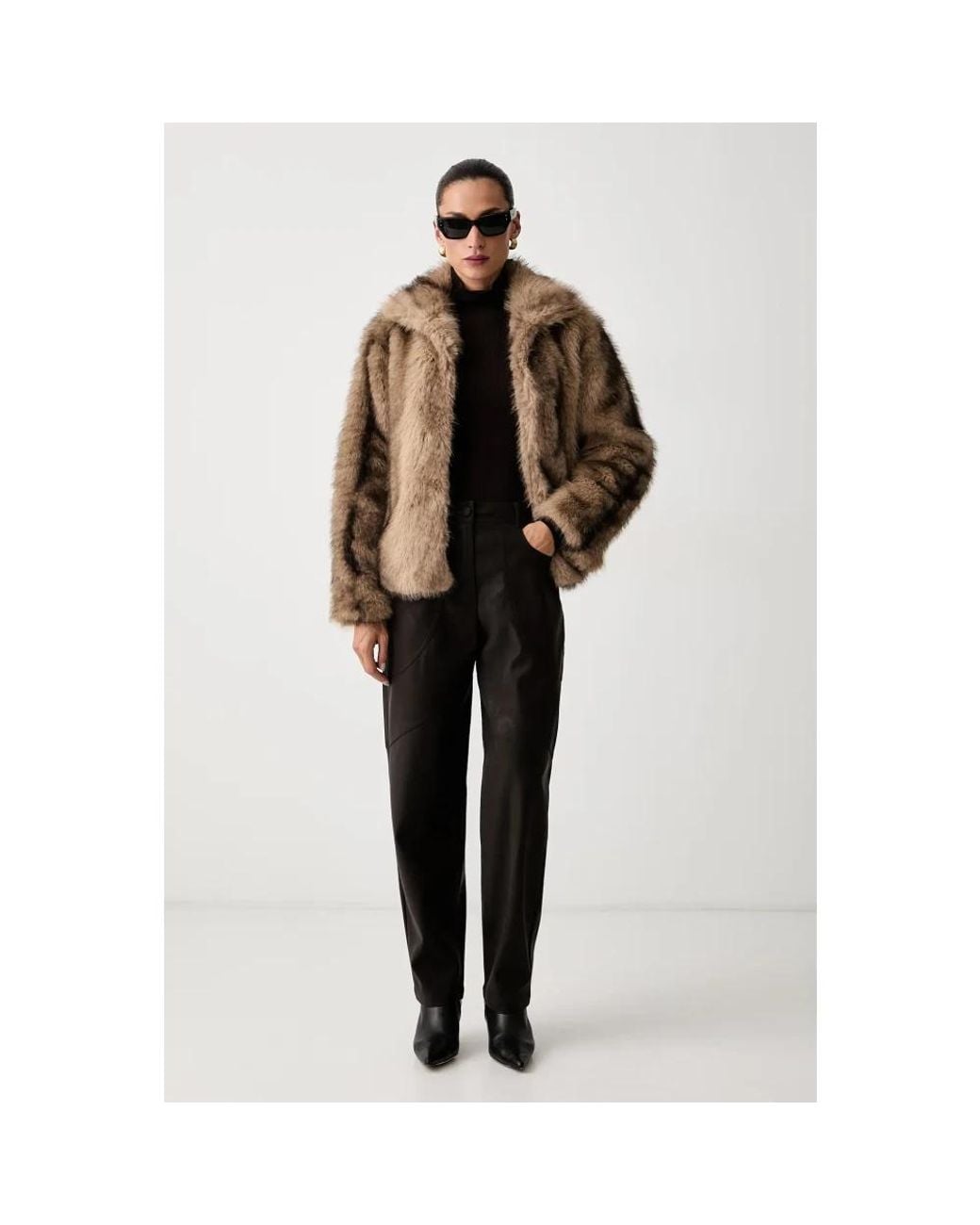 Silvian Heach Brown Faux Fur & Shearling Jackets