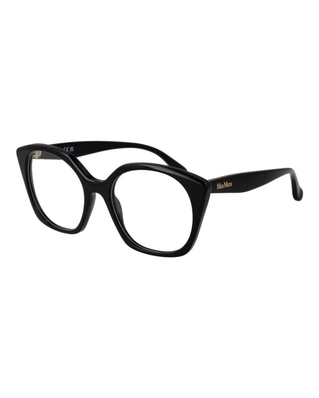 Max Mara Accessoires ,Zwart ,Zwarte Optische Monturen Ronde Stijl in het Black