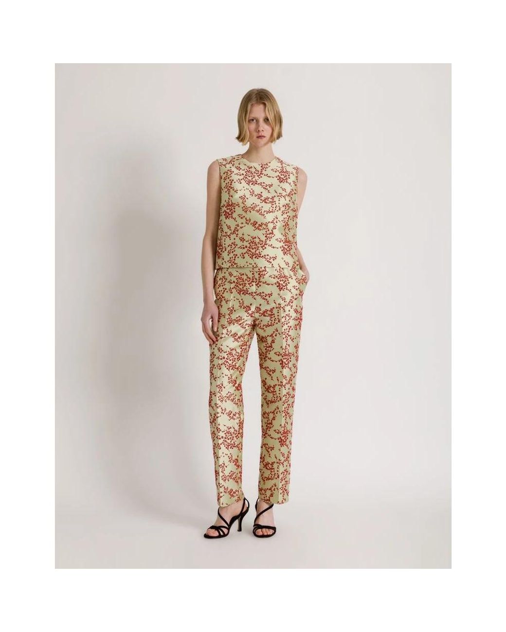 Alberta Ferretti Natural Straight Trousers