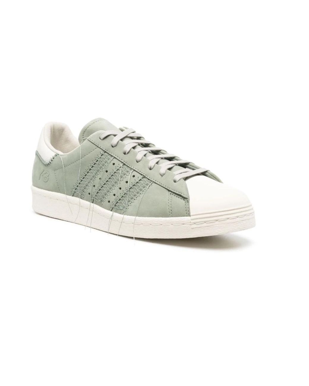 Y-3 Green Loose-Thread Superstar Sneakers For