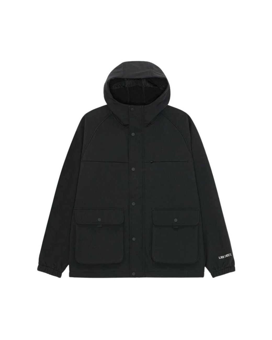Les Deux Jassen ,Zwart ,Polyester Shell Jacket in het Black voor heren