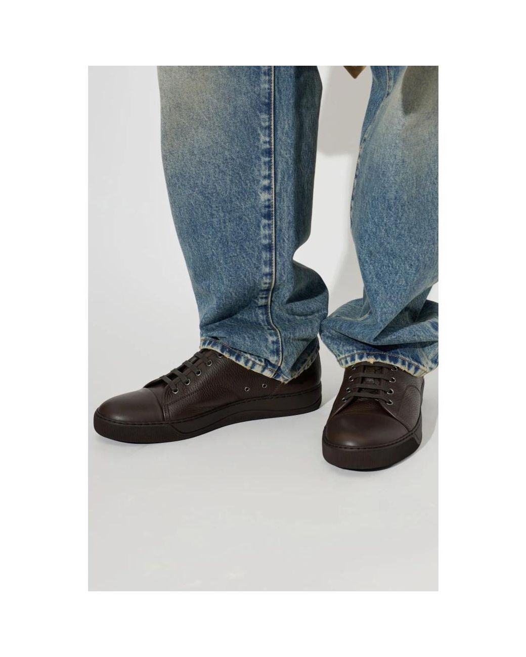 Lanvin Dbb1 Leder-Sneakers in Brown für Herren