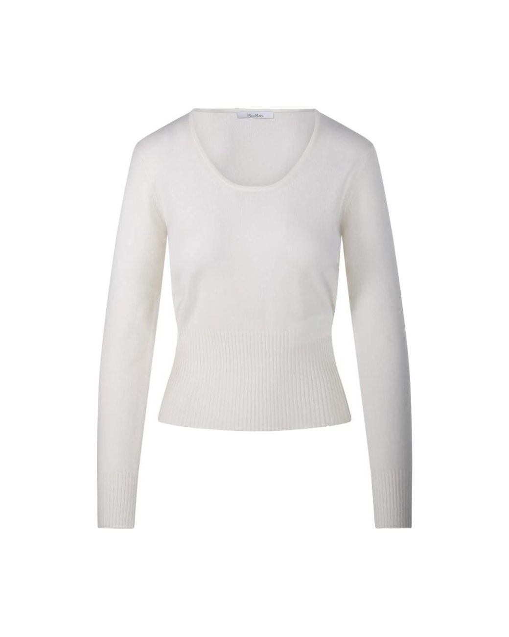 Max Mara White Round-Neck Knitwear