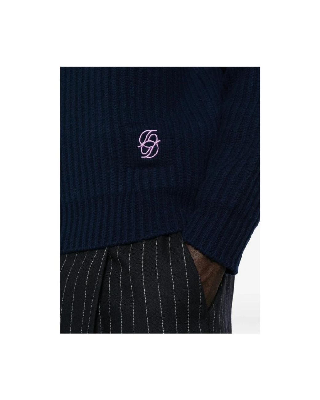 Drole de Monsieur Blue Round-Neck Knitwear for men