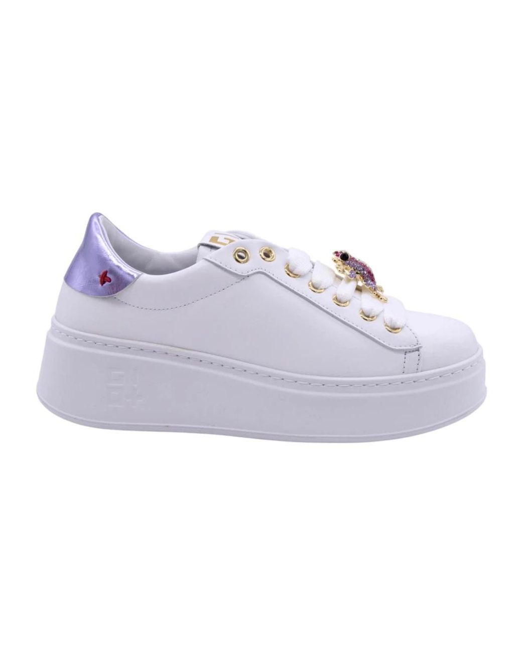 GIO+ Schoenen ,Wit ,Leer Lobster Sneakers in het Blue