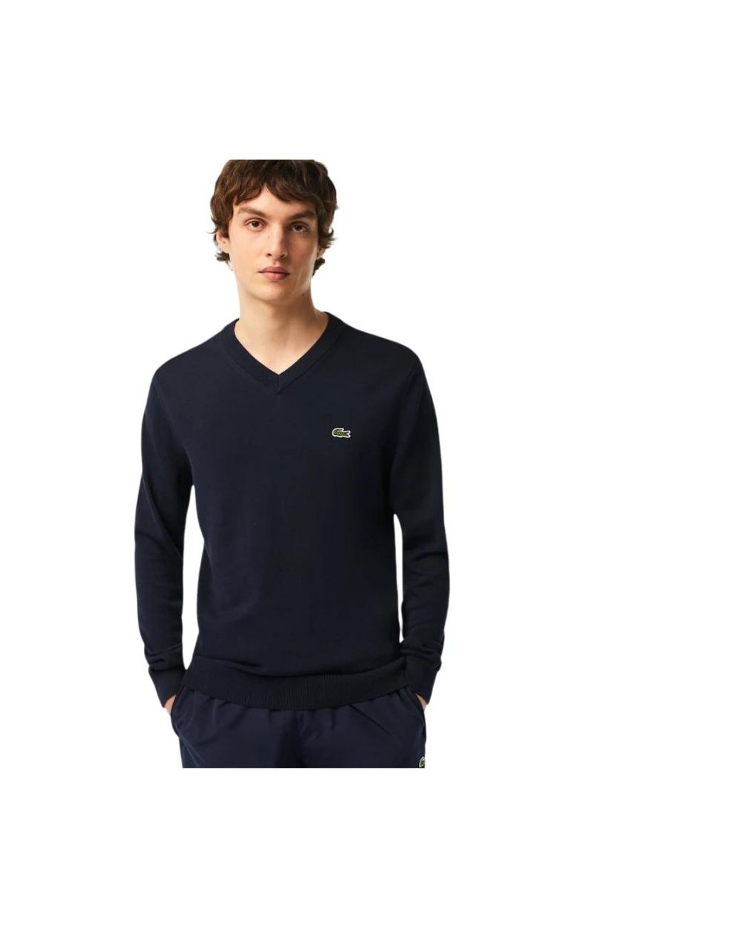 Lacoste Blue V-Neck Knitwear for men