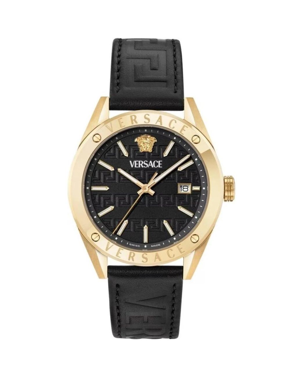 Versace Athletic Leather Watch in het Metallic voor heren