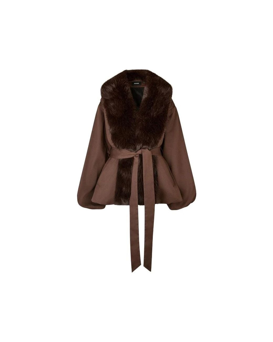 ROTATE BIRGER CHRISTENSEN Brown Faux Fur & Shearling Jackets