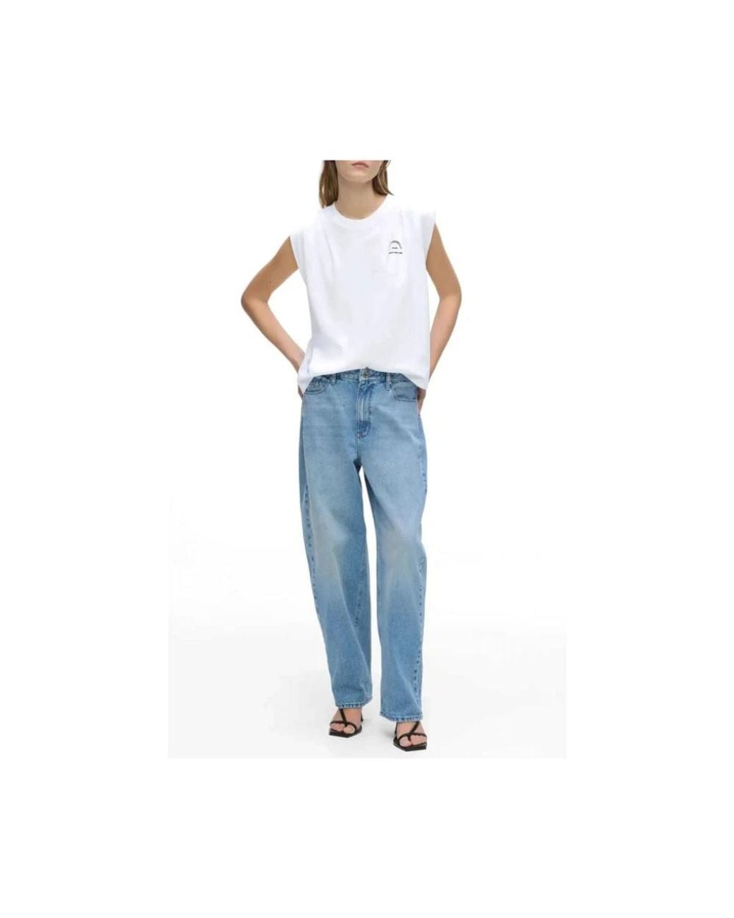 Karl Lagerfeld White Sleeveless Tops
