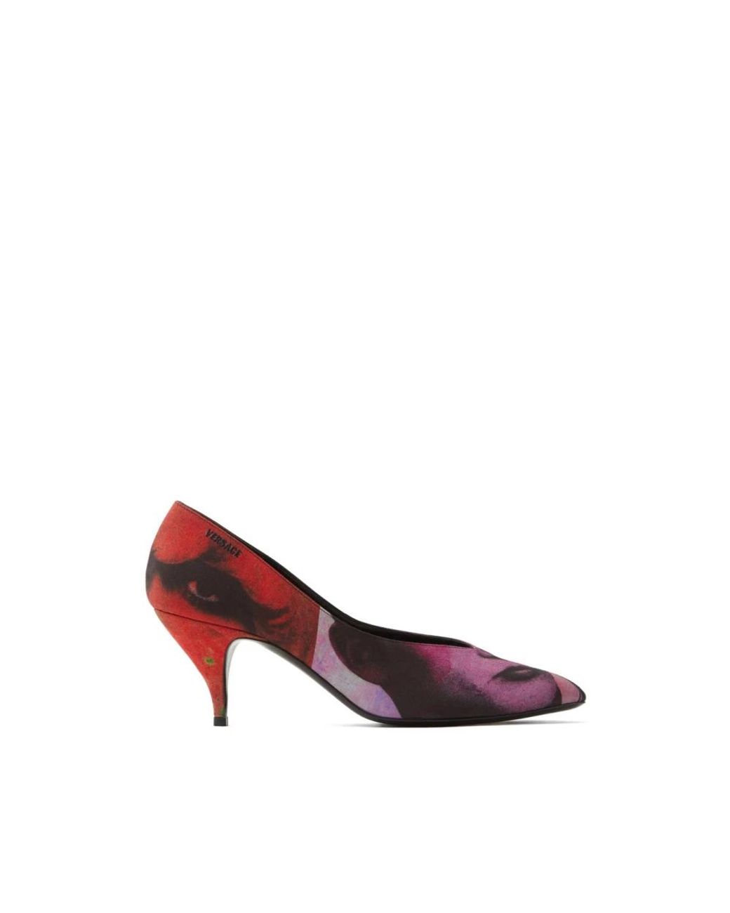 Versace Face Print Pointed Toe Pump in het Multicolor
