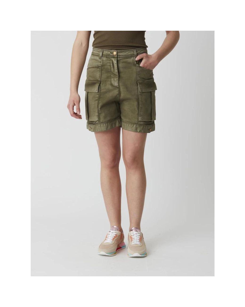 Pinko Green Casual Shorts