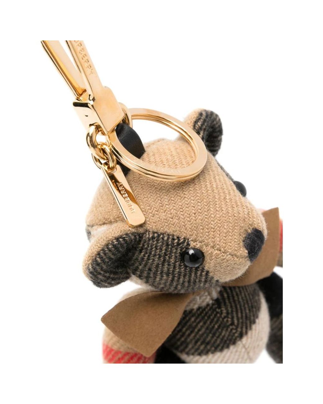 Burberry Metallic Thomas Check Bear Keyring