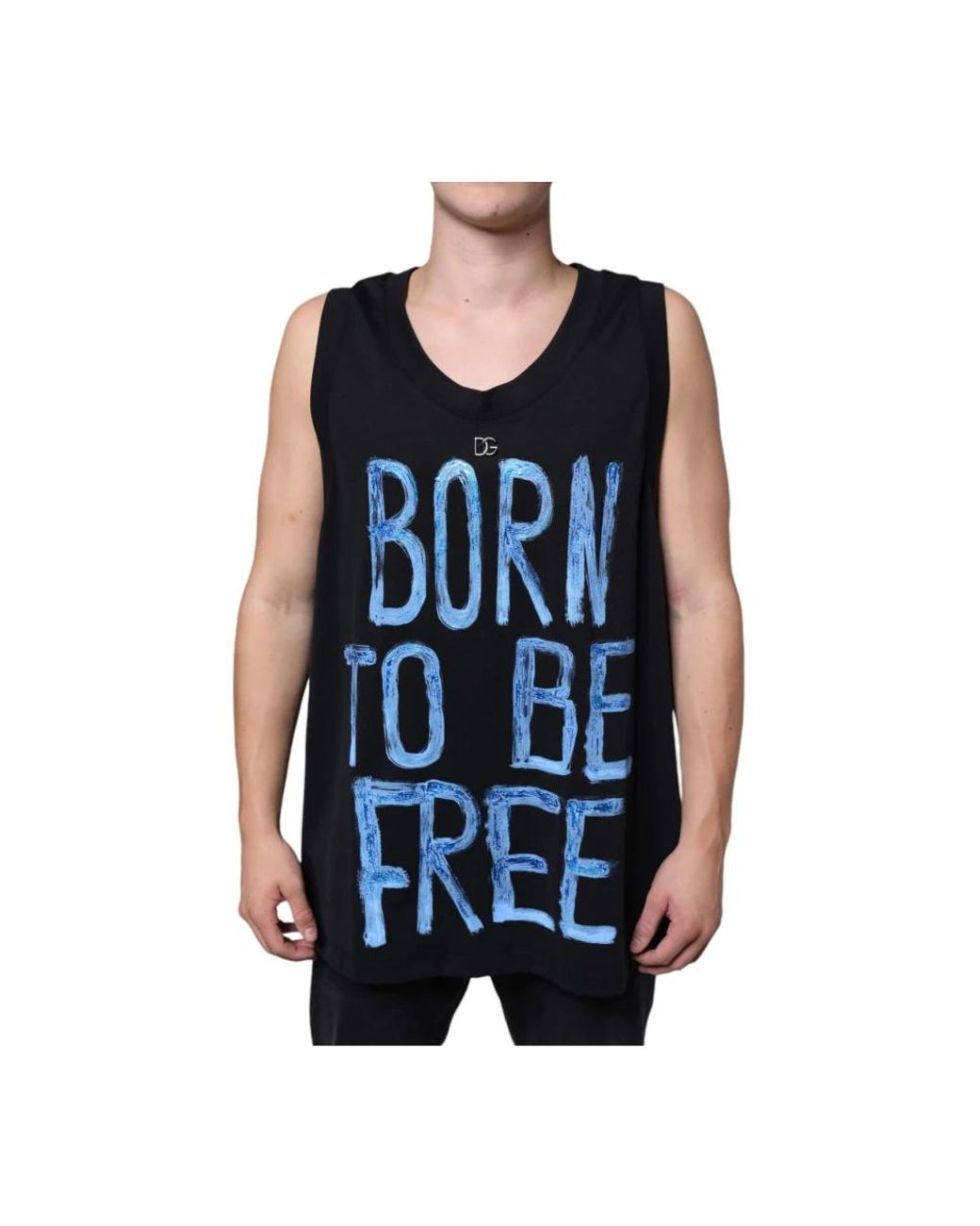Dolce & Gabbana Blue Sleeveless Tops for men