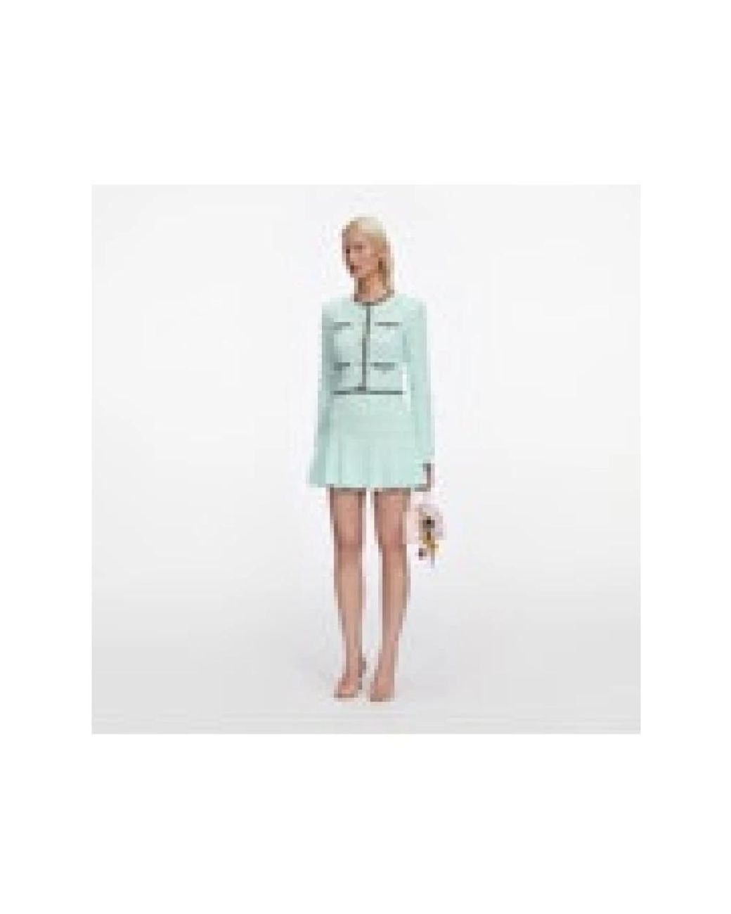 Self-Portrait Blue Mint Pointelle Strick Cardigan