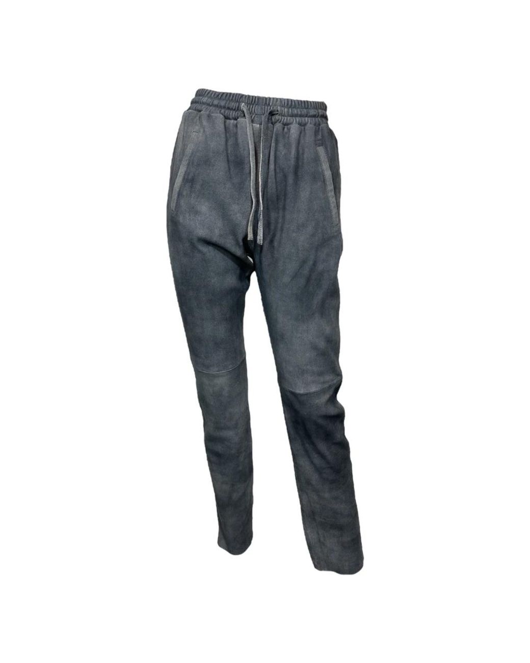 Oakwood Gray Leather Trousers