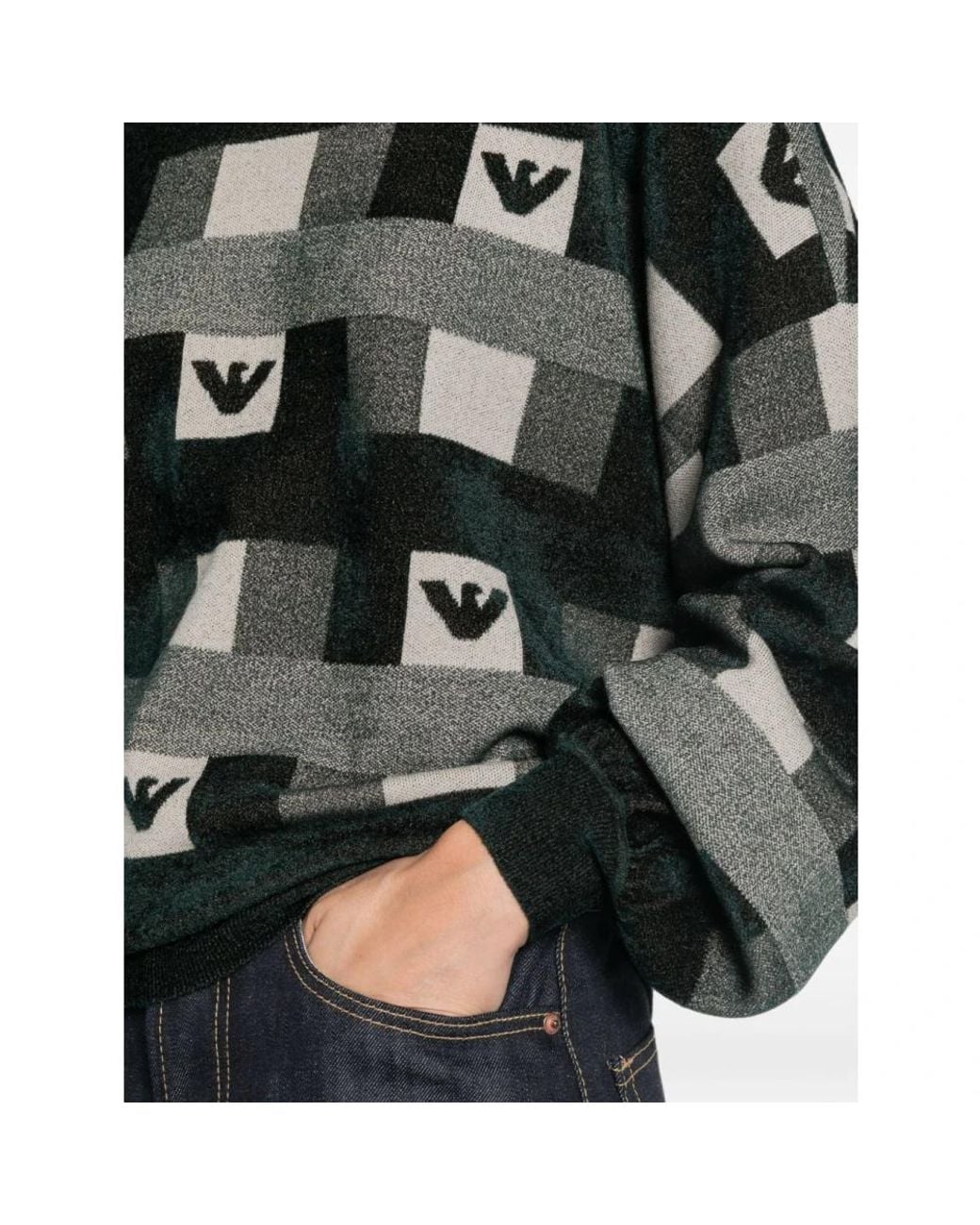 Emporio Armani Black Round-Neck Knitwear