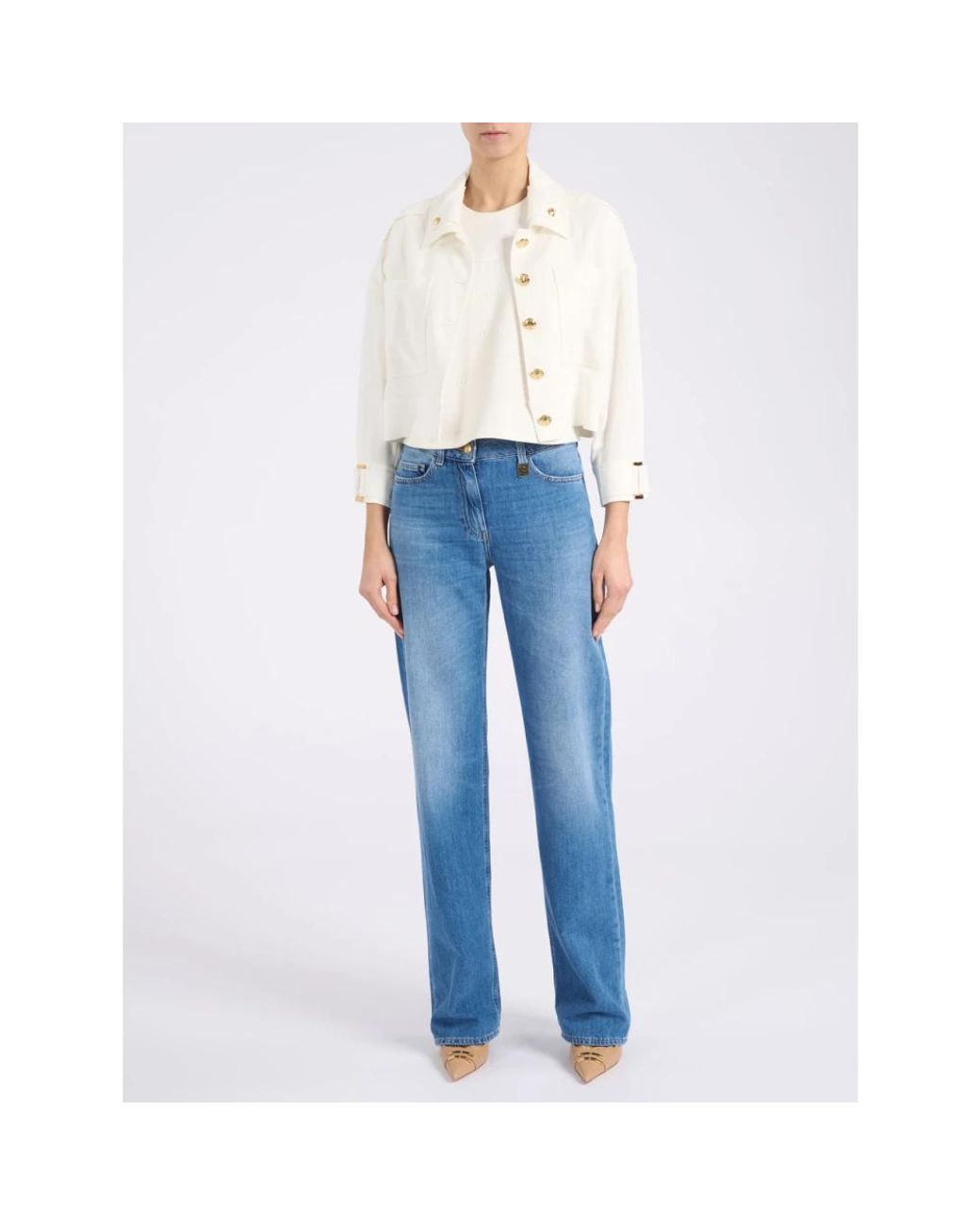 Elisabetta Franchi Blue Straight Jeans